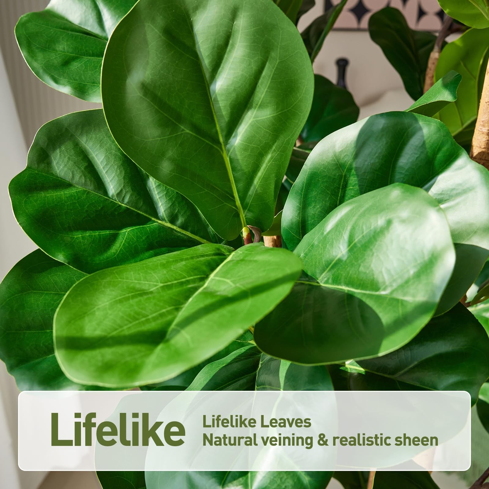 7FT Artificial Fiddle Leaf Fig Tree with White Planter – Tall Fake Tree, 4 Re…