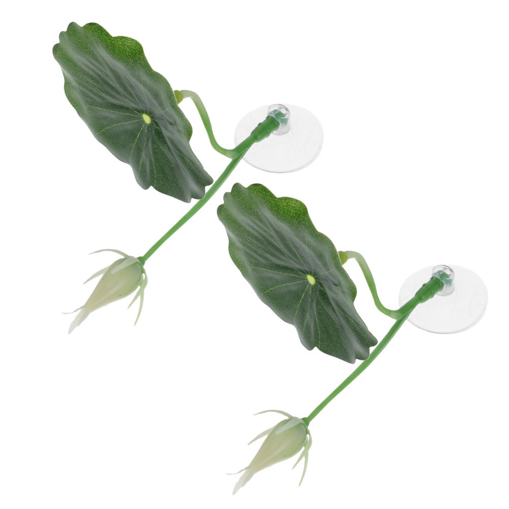 2Pcs Betta Fish Rest ABS Plastic Leaf Bed Aquarium Breeding Hide Leaf Green