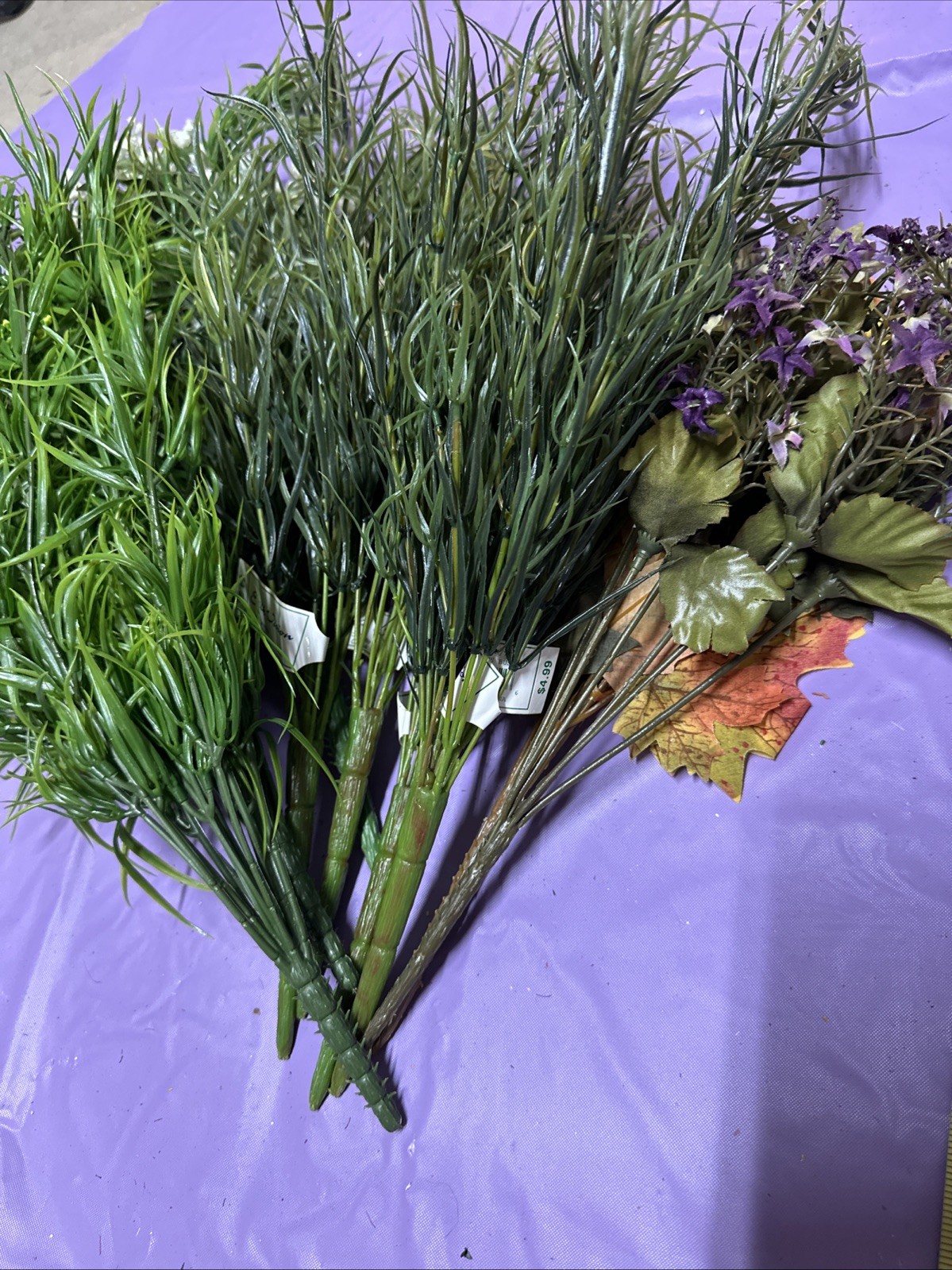 #A11 Lot 5. Artificial flowers and leaves for decorations 2+ lbs