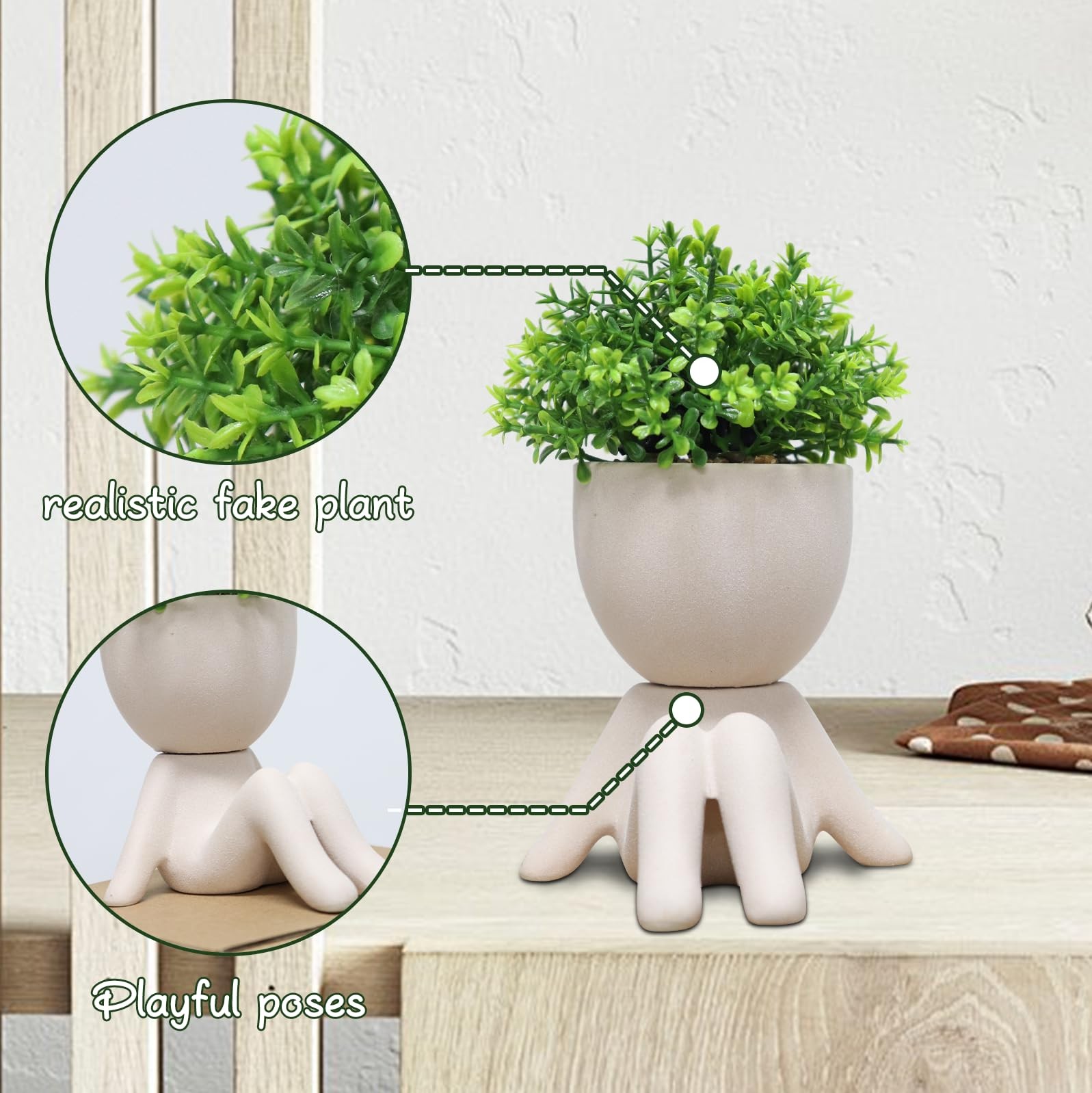 1 Set Artificial Succulents Fake Plants For Home Office Desk Room Decor
