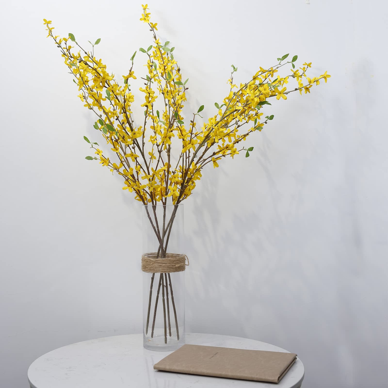 Artificial Forsythia Branches, 6 Pcs 39.4 Inch Cherry Blossom, Spring Flowers…
