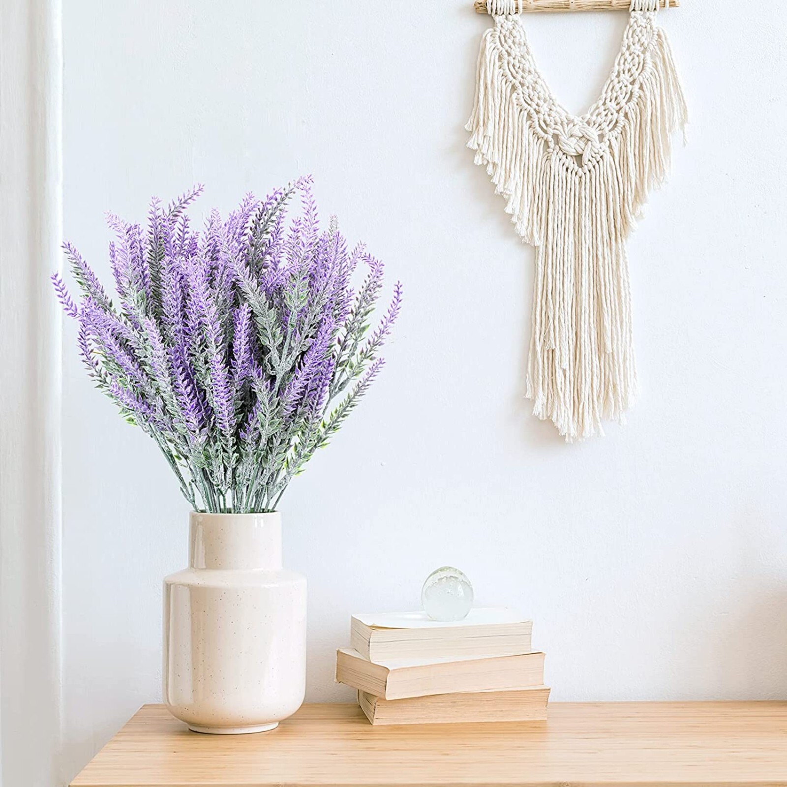 6pcs Artificial Lavender Fake Plants Purple Lavender Outdoor Indoor 14in