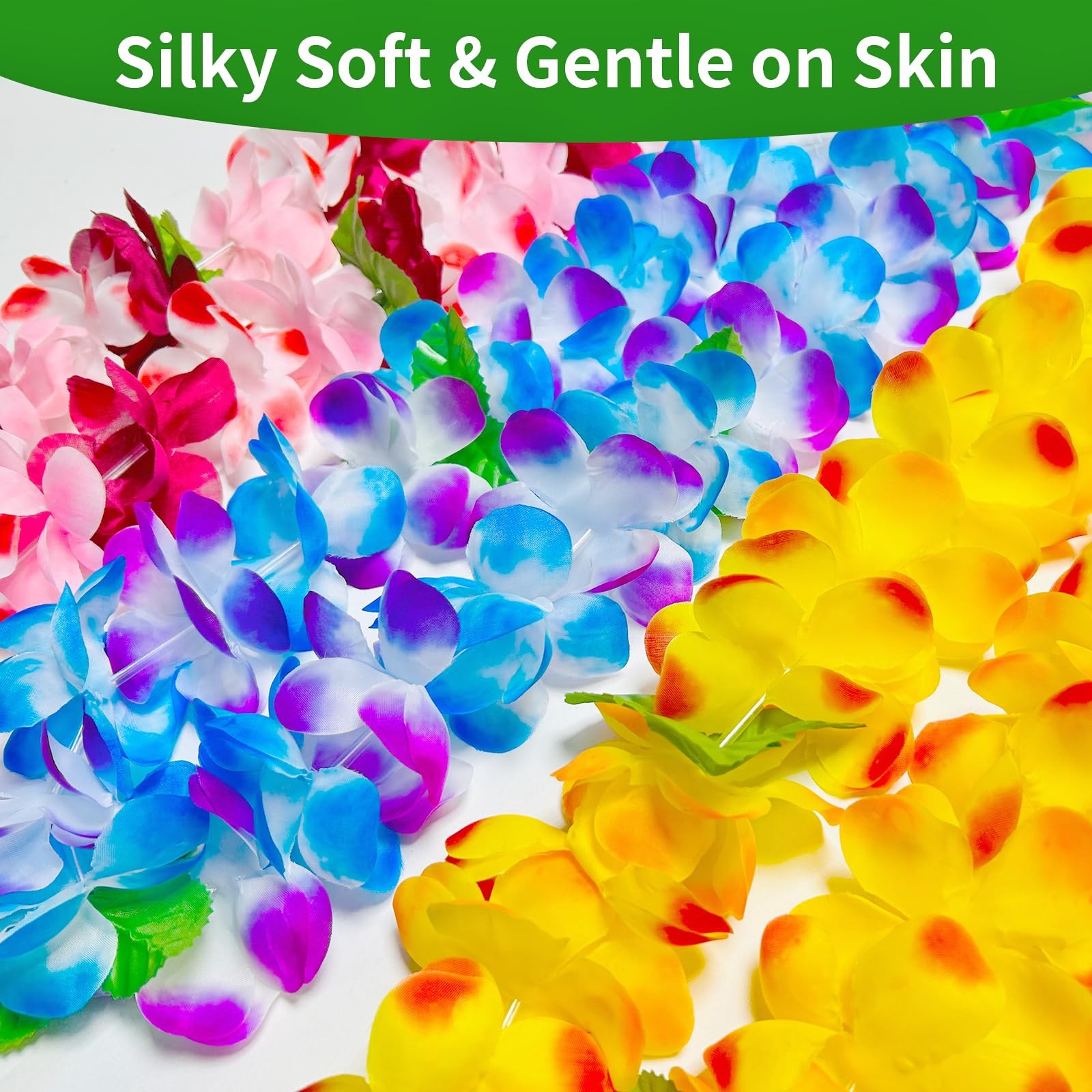 12 Counts Hawaiian Leis, Tropical Flower Lei Necklaces for Luau Party Supplie…