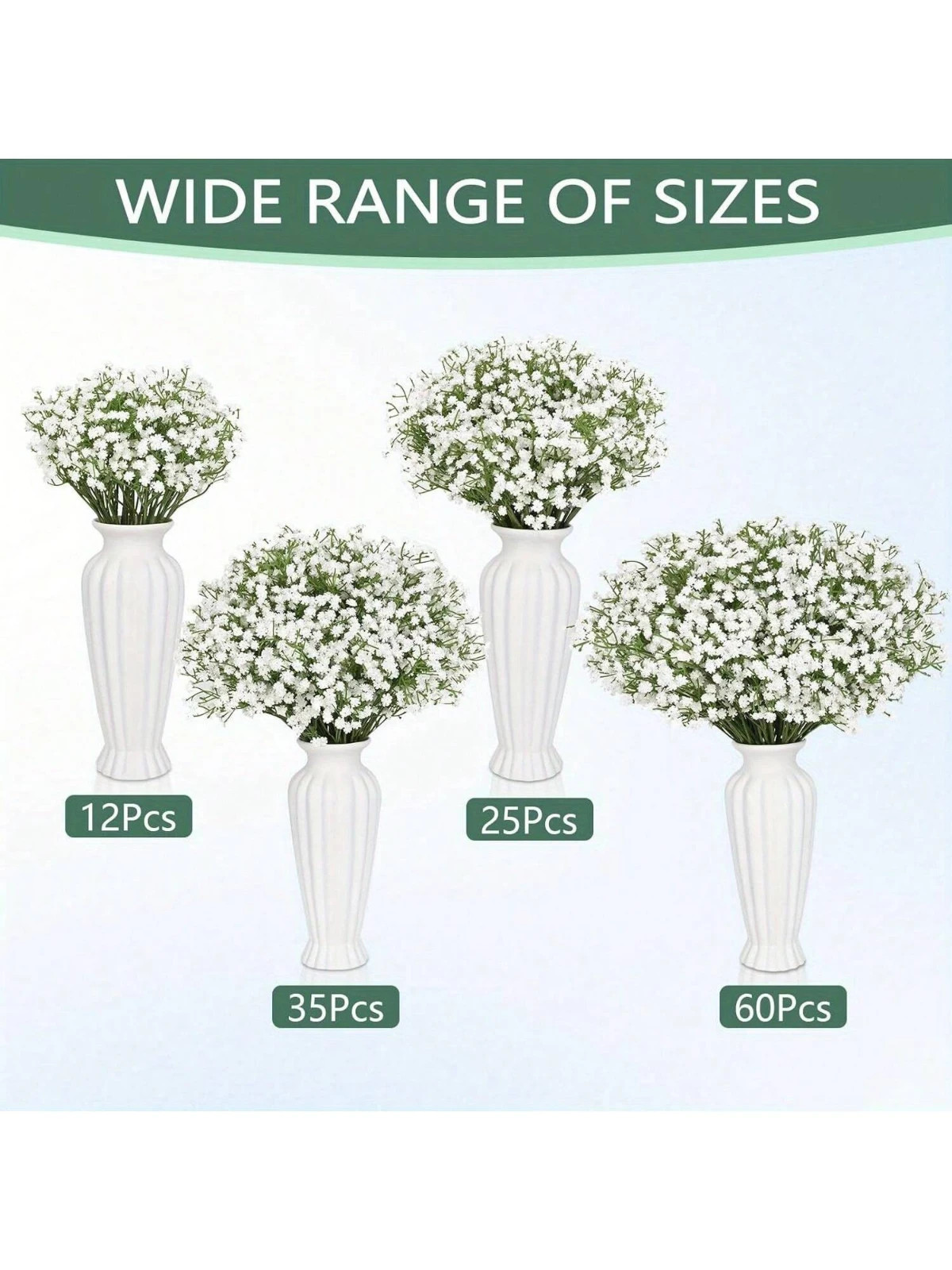 5/10/20/30/40Pcs Artificial Baby’s Breath .Ideal For Wedding,Decore,Home,Room Uk
