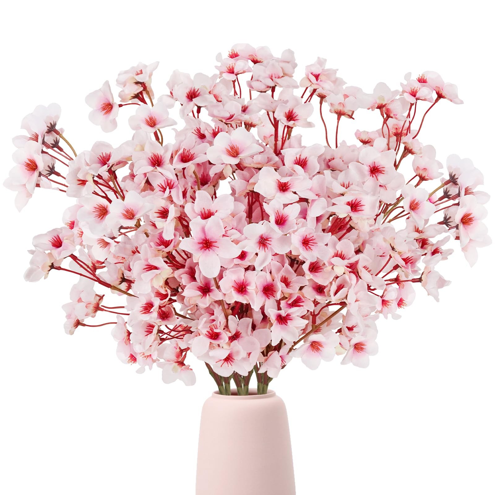 Ruidazon Artificial Cherry Blossom Branches, 6 Pcs Faux Silk Cherry Blossom F…
