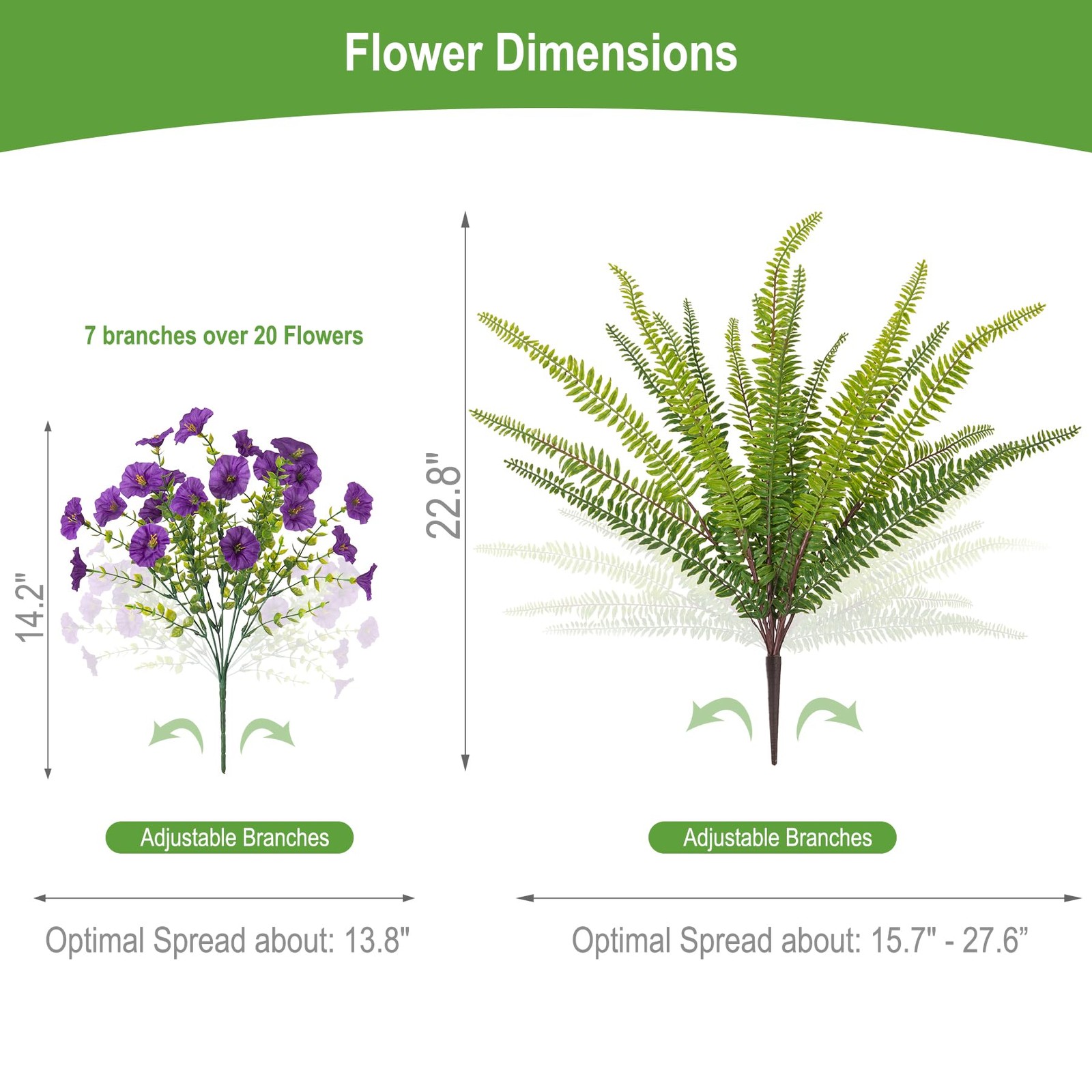 Artificial Flowers for Outdoors Faux Plants Outside Indoor,UV Resistant Silk …