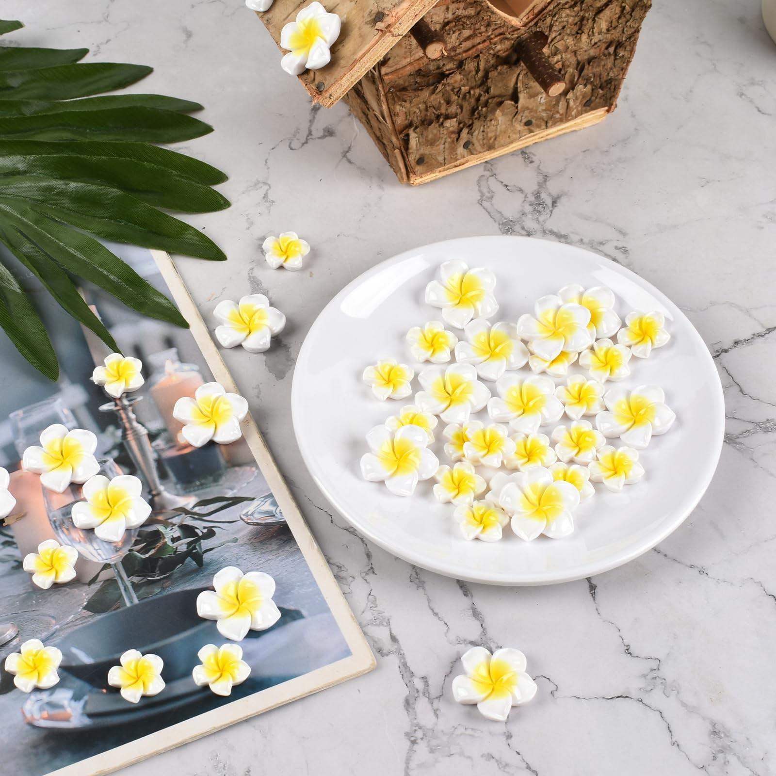 50PCS Resin Flower Assorted Colors Mini Plumeria Flower Flatback Flowers for …