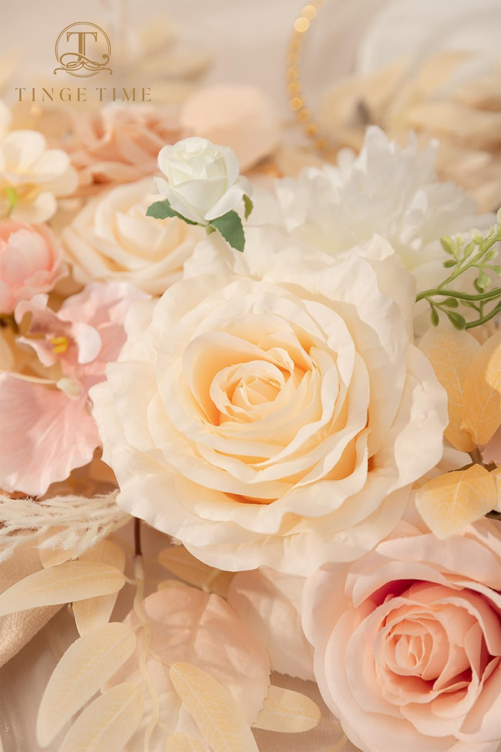 Champagne Pink Flower Garlands – 2 PCS Eucalyptus for Wedding & Home Decor