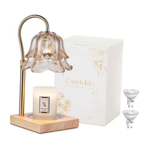 Candle Warmer Lamp with Timer: Flower Gold Candle Lamps Height Gold Flower