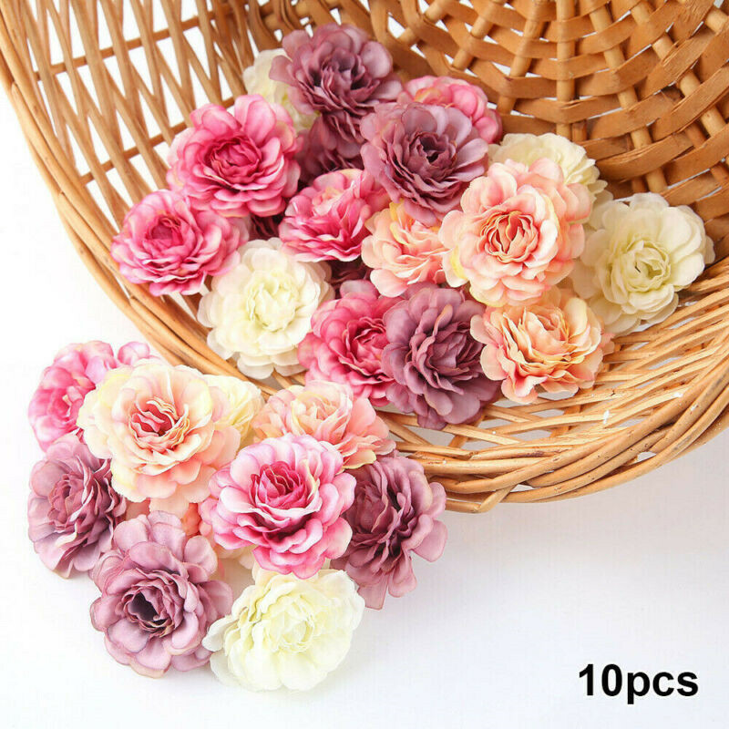 Rose Heads Bulk 10Pcs Party Artificial Wedding Flower Silk Decor Craft