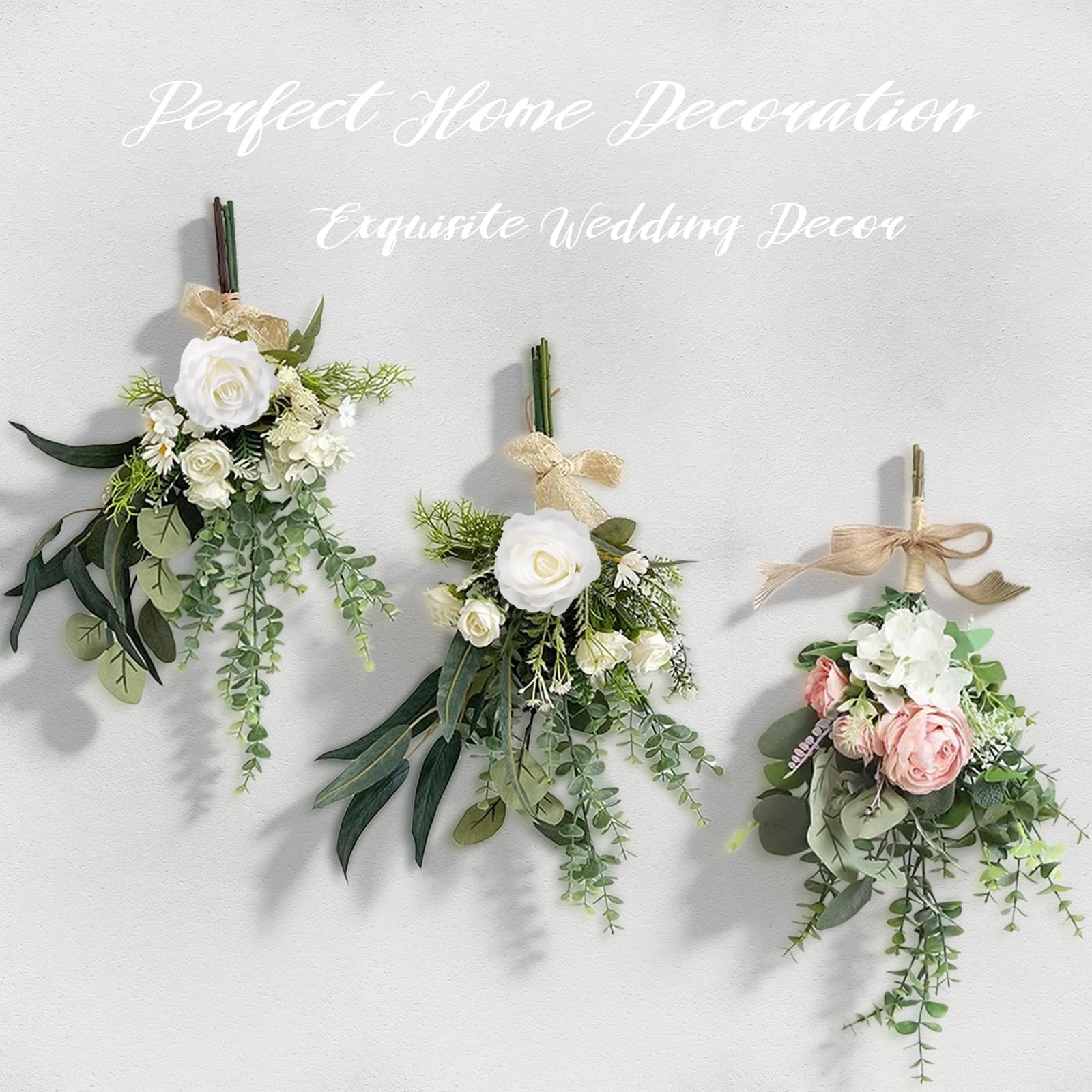 110 Pcs Artificial Eucalyptus Stems and Faux Flowers, 5 Kinds Greenery Stems …