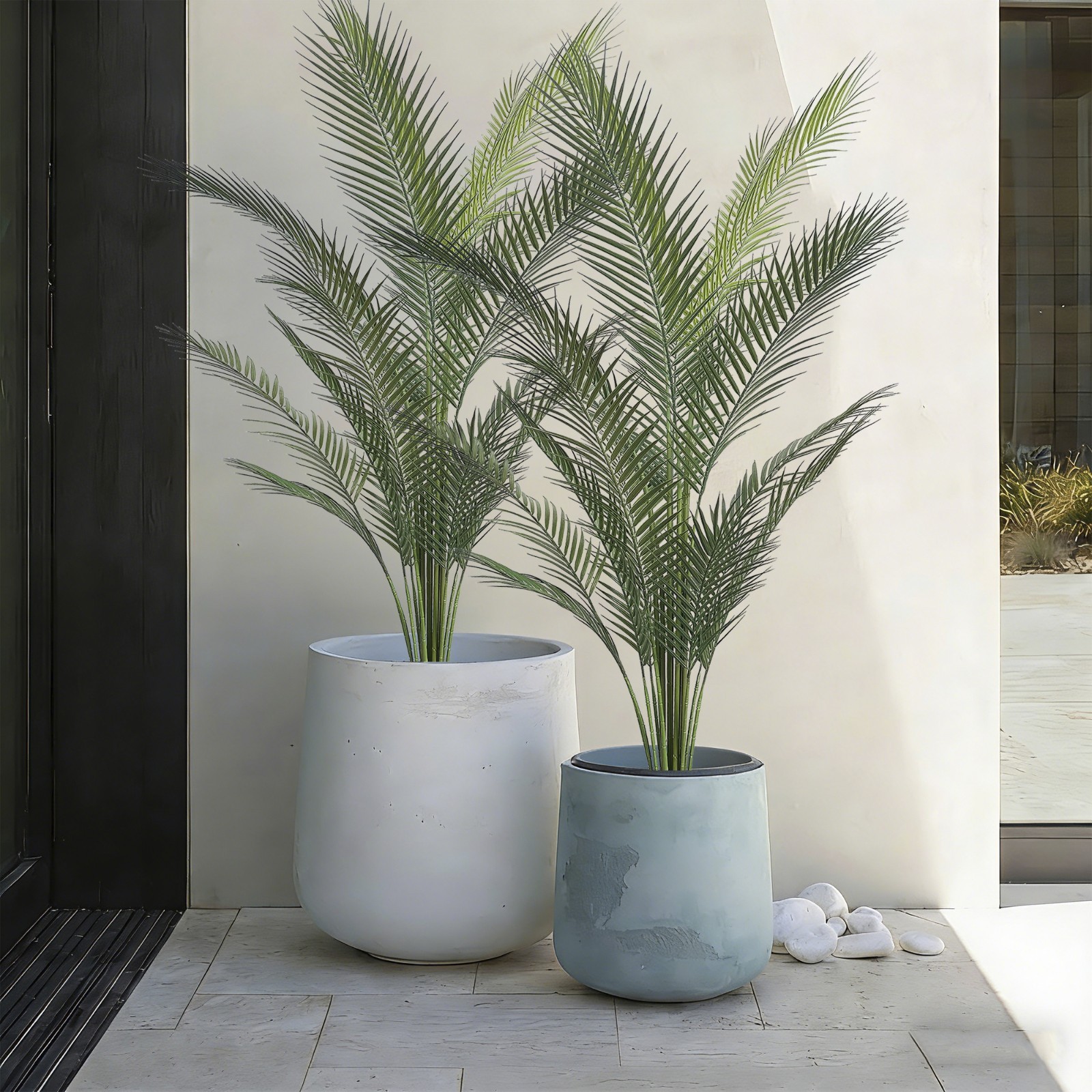 5ft Artificial Areca Palm Tree, 2 Pack Fake Tropical Plant, Potted Home Decor