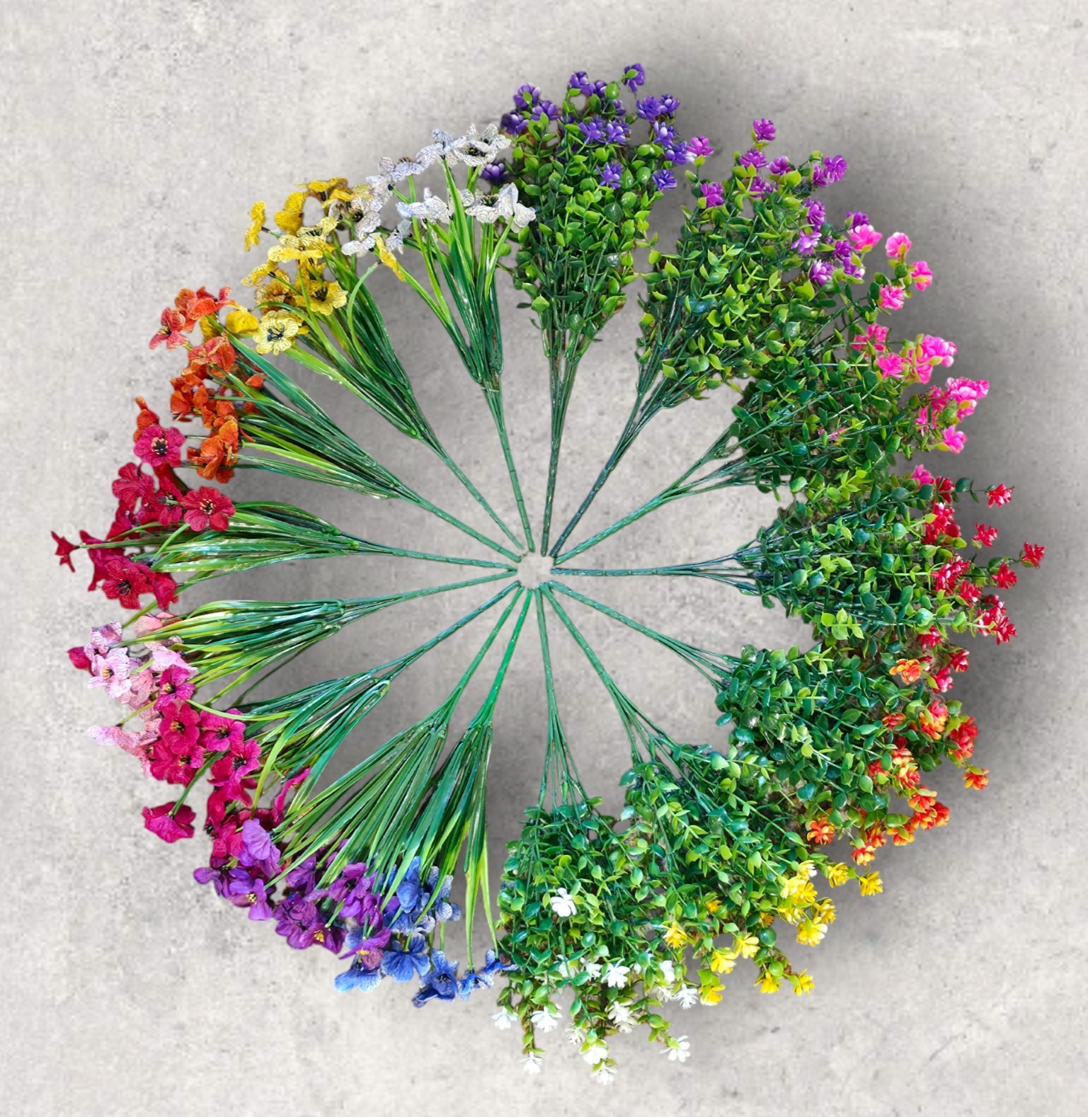 24 Bundles Colorful Beautiful fantasy-style artificial flower (not realistic)