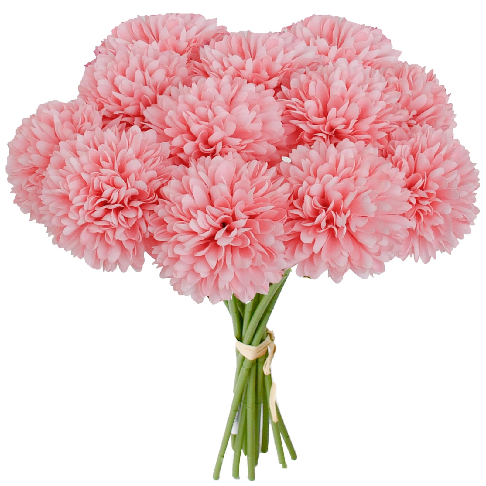 12 Pcs Pink Silk Chrysanthemum Artificial Mums Flowers Centerpiece