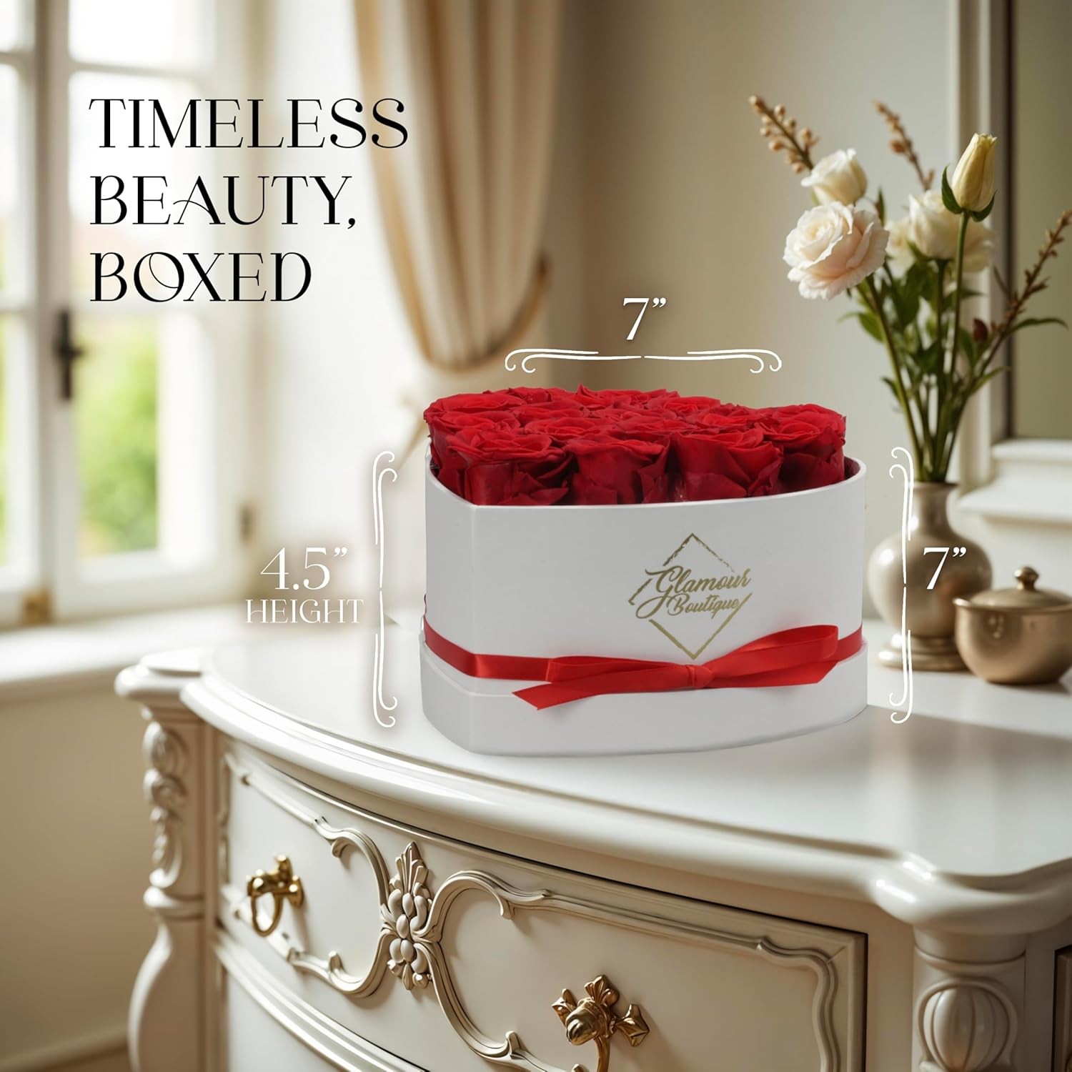 Preserved Roses in a Box Gifts Her Wife & Mom Rose Flowers Forever Decor