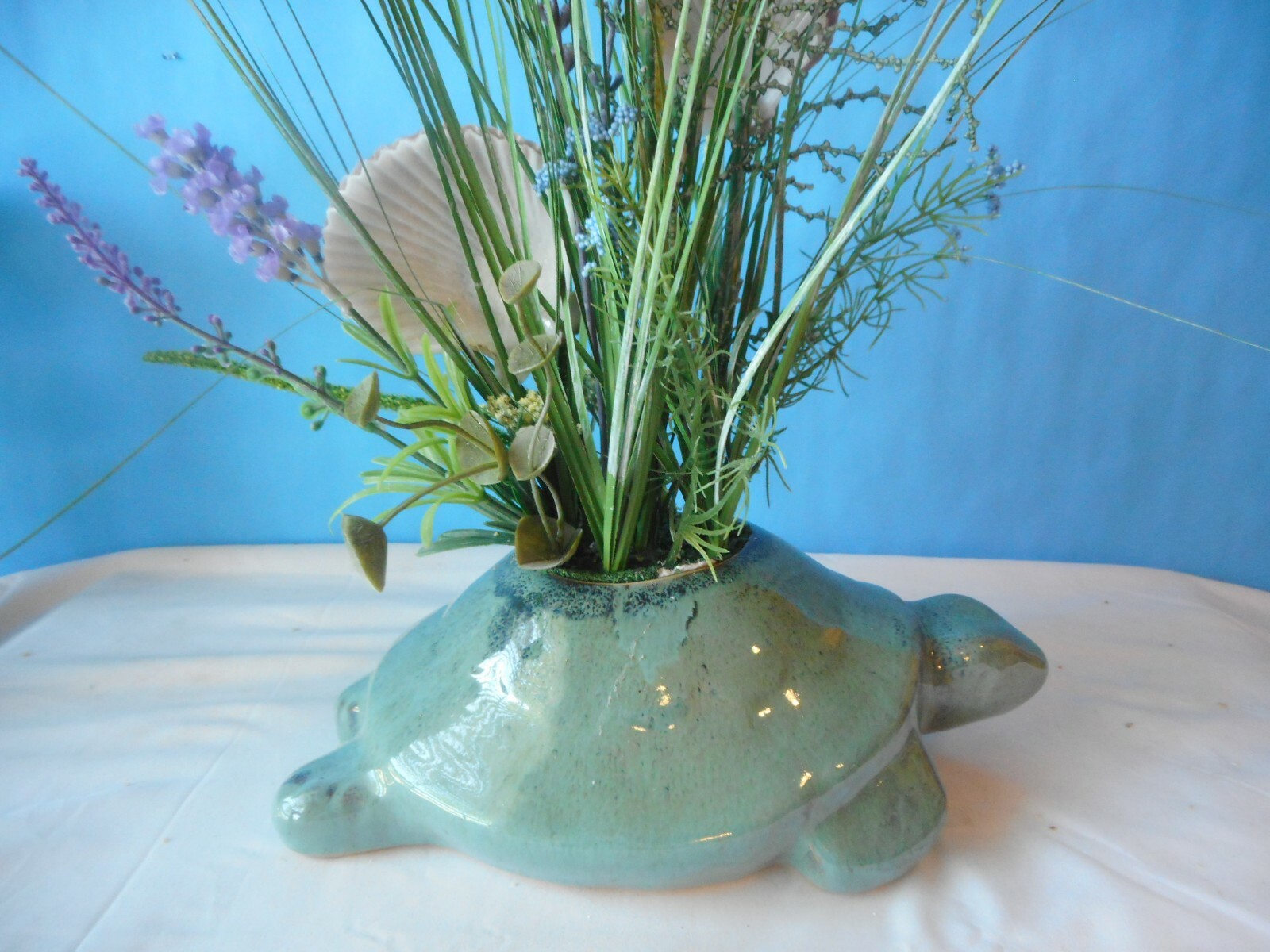 Turtle Floral Sea Shell Arrangement-Artist Created