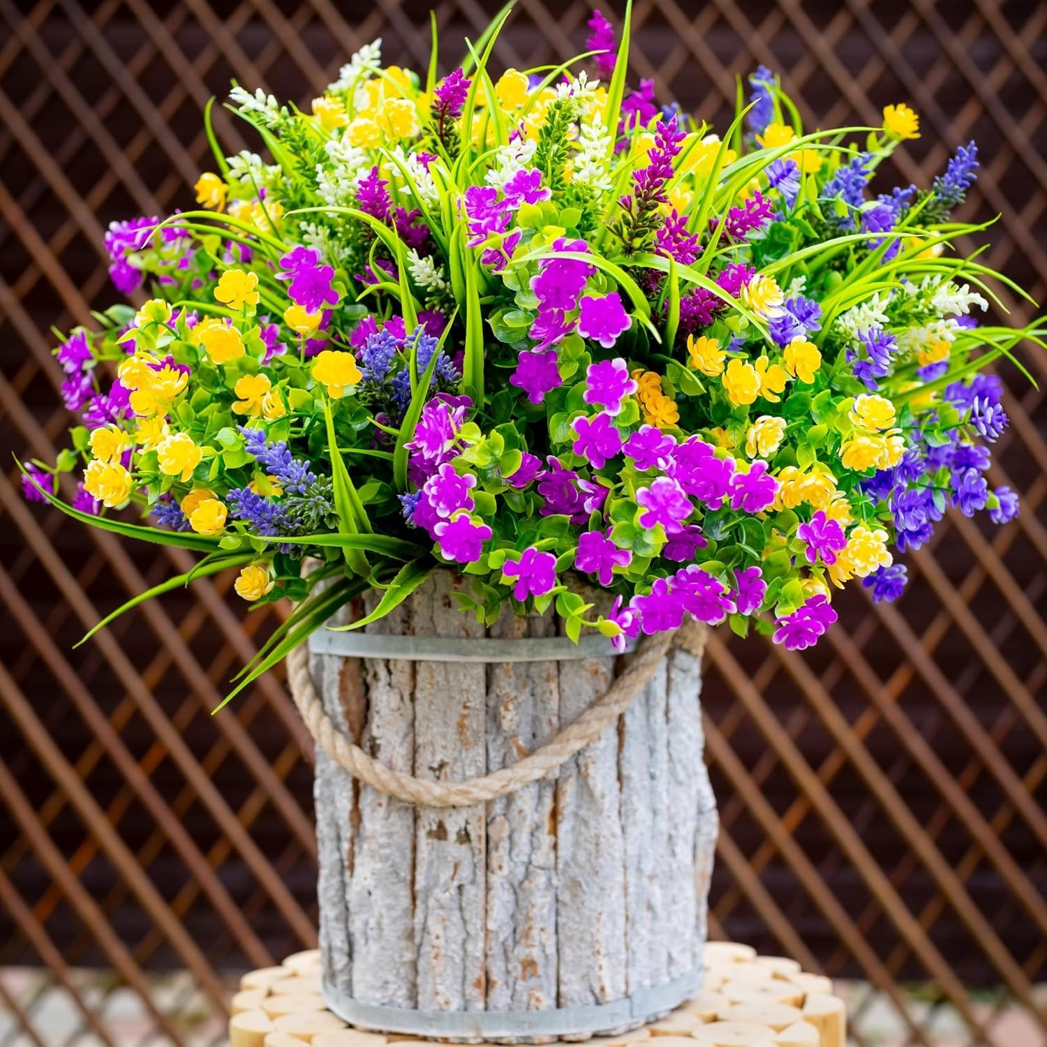 Lifelike Outdoor Faux Flower Bundles – 12 Colorful, UV Resistant Picks