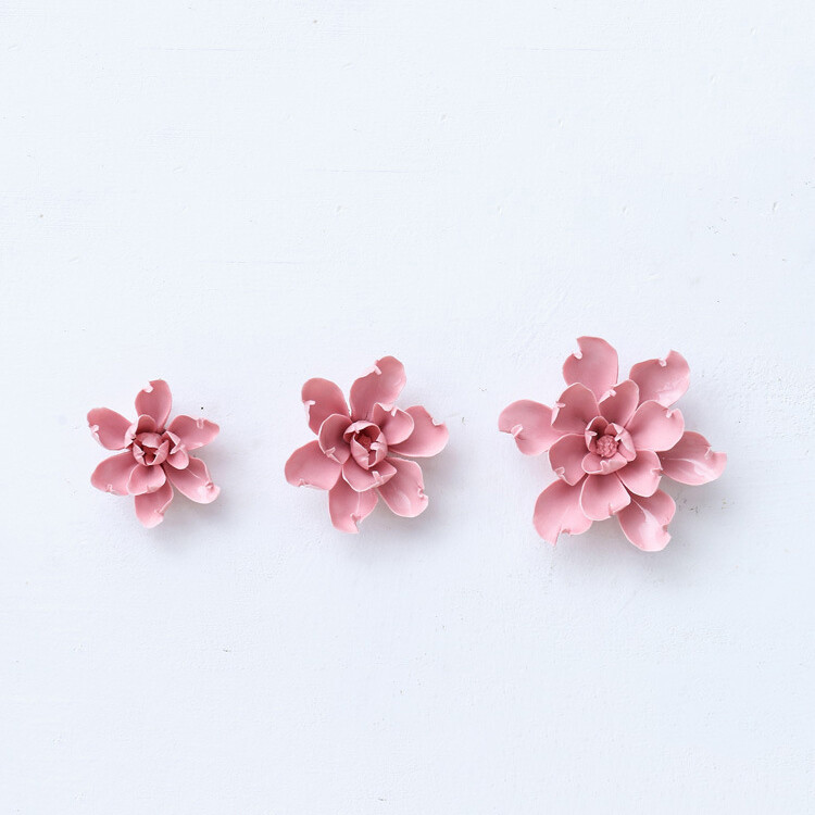 Porcelain Ceramic Flower 3D Orchid Rose Wall Decor Hangings Study Room Art Hang