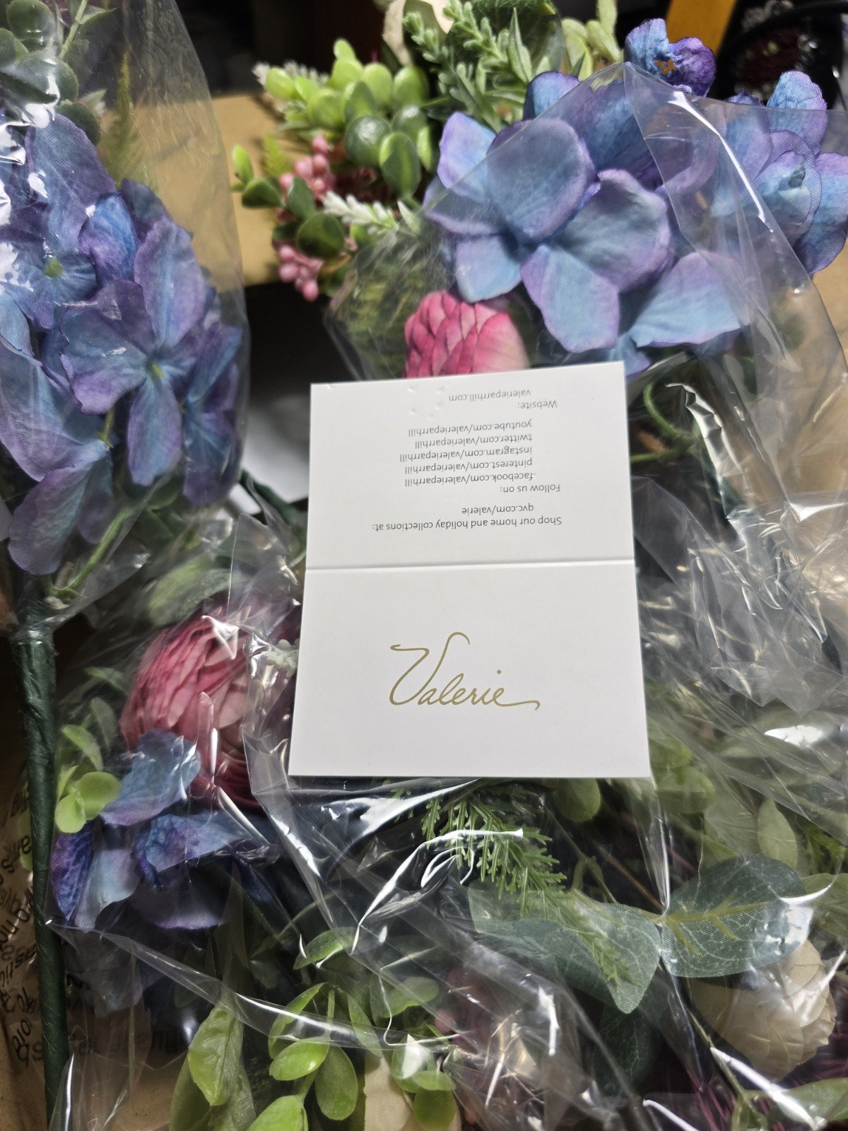 Valerie Parr Hill Rose, Ranunculus & Hydrangea Picks. Set Of 4 NIB. SOLD OUT.