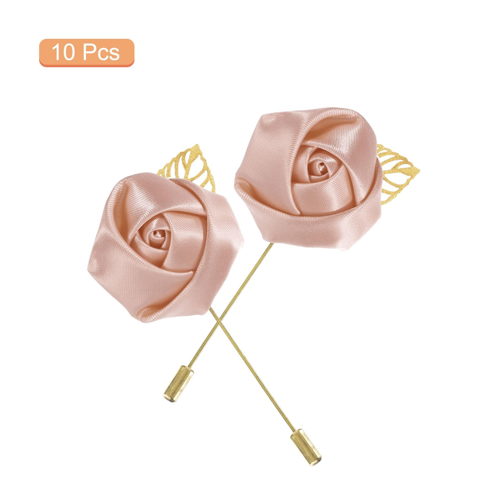 10 Pcs Groom Boutonnieres Rose Boutonnieres Pins 2″x3.5″ for Men Wedding Cere…