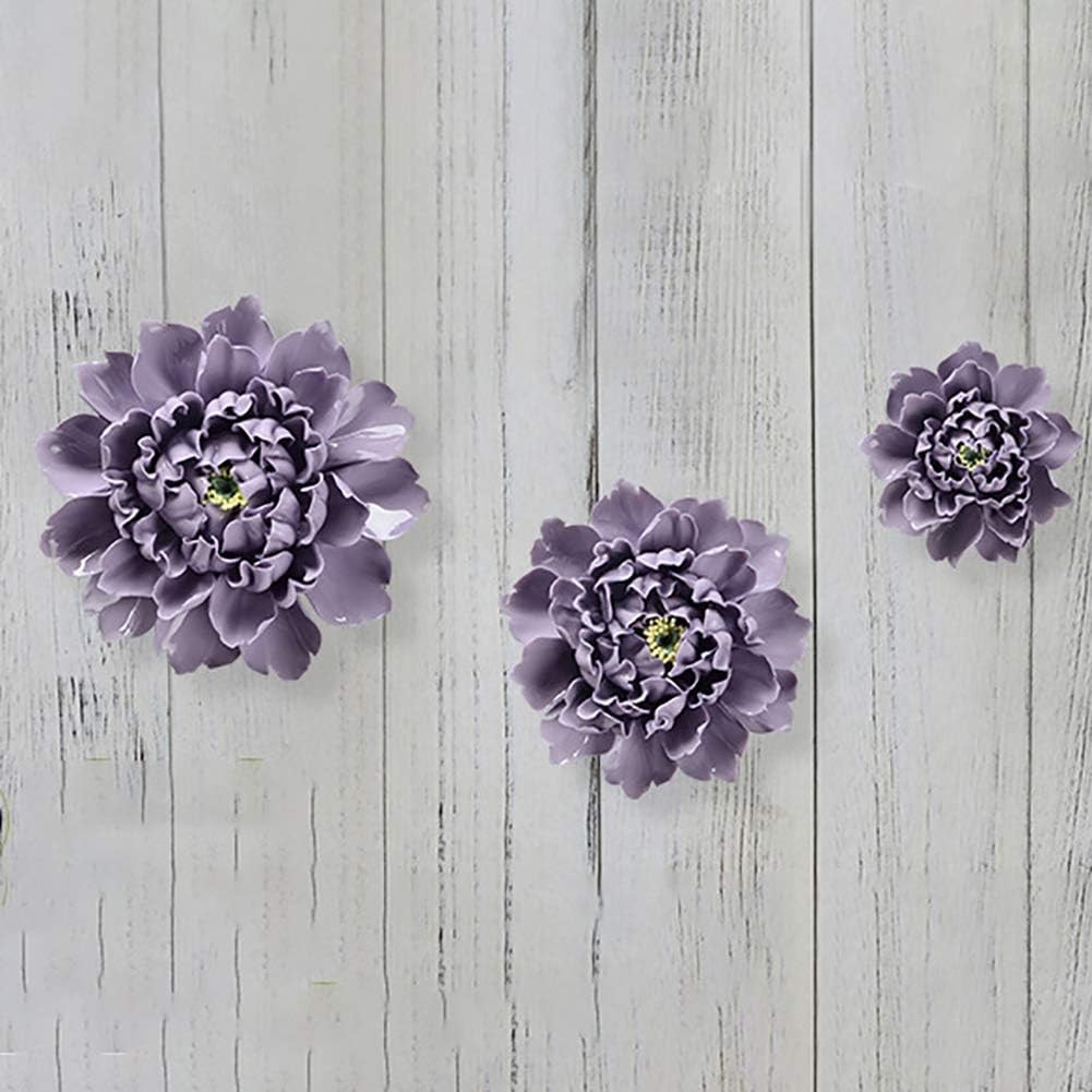 Peony Ceramic Flower Wall Décor Artificial 3D Flower Wall Art for Living Room Ho