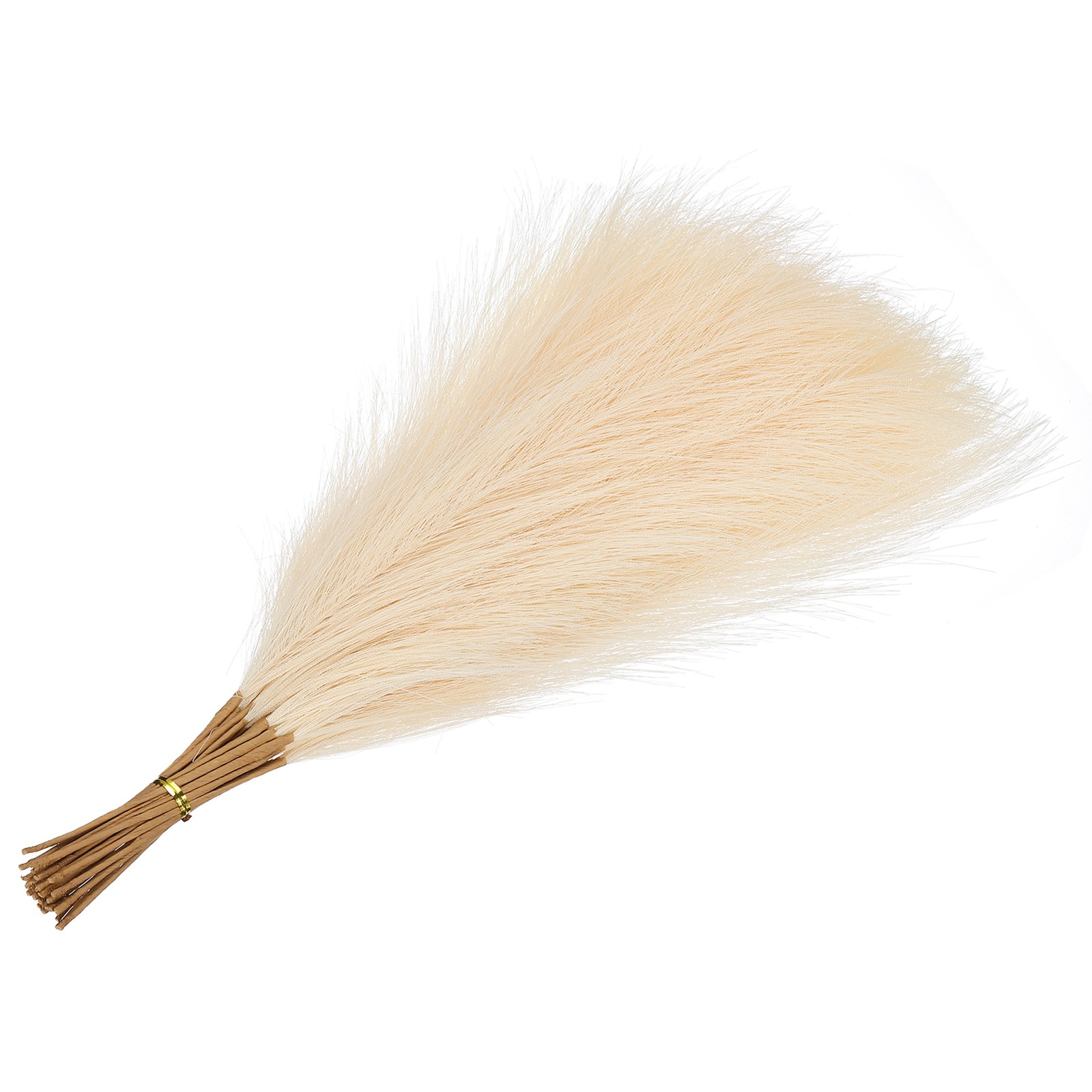 17.7in Pampas Grass Decor 30pcs Bulk Fluffy Faux Small Dried Pampas Grass Beige