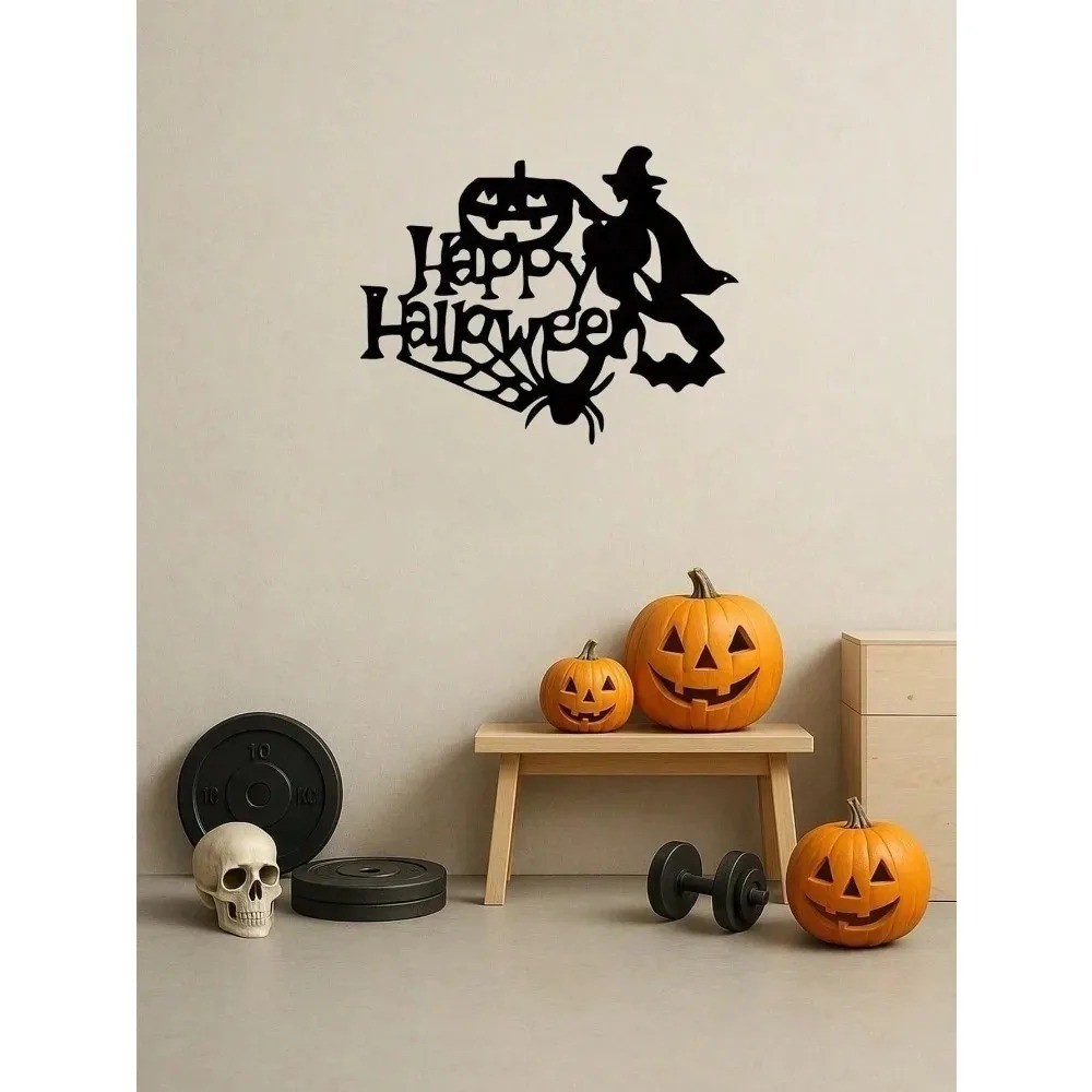 Gothic Witch Metal Wall Art Spooky Halloween Decor for Living Room Bedroom Gift