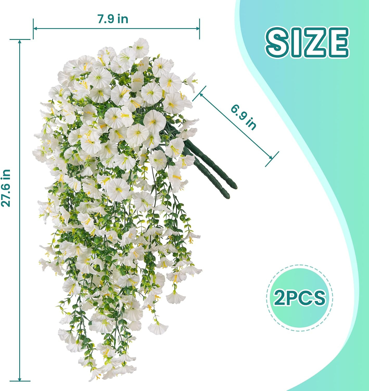 Fake Artificial Hanging Morning Glory Flowers for Outdoor Planters Porch Pation