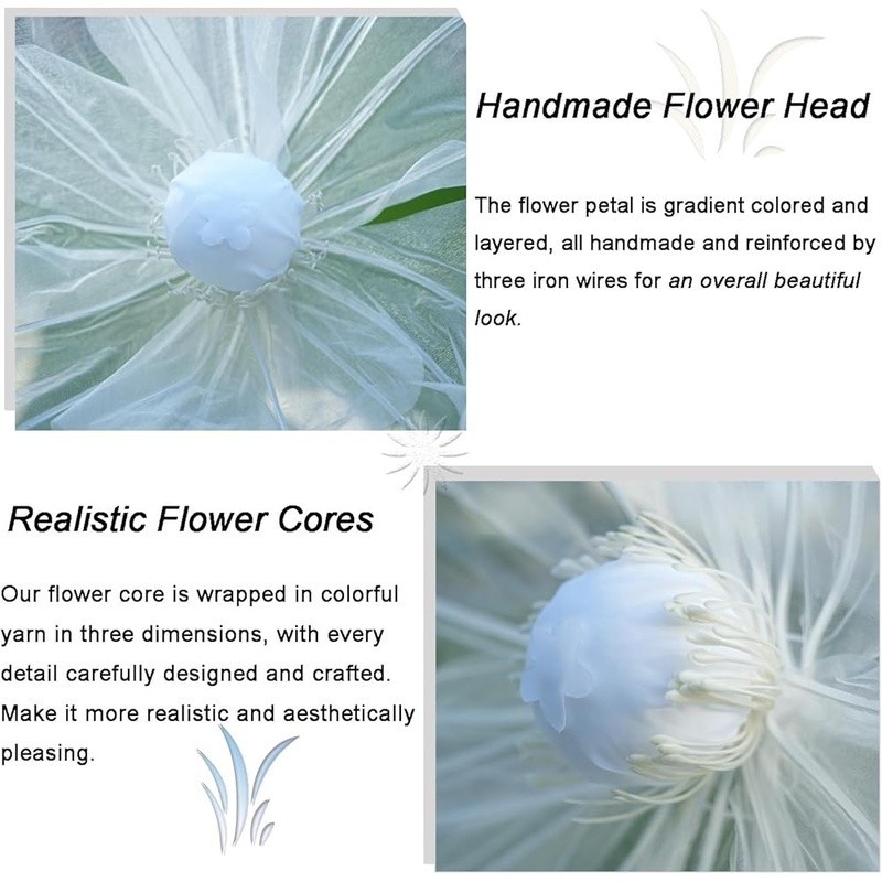 Artificial Silk Poppy Flowers W/ Adjustable Stems Home Decor Events Displays New