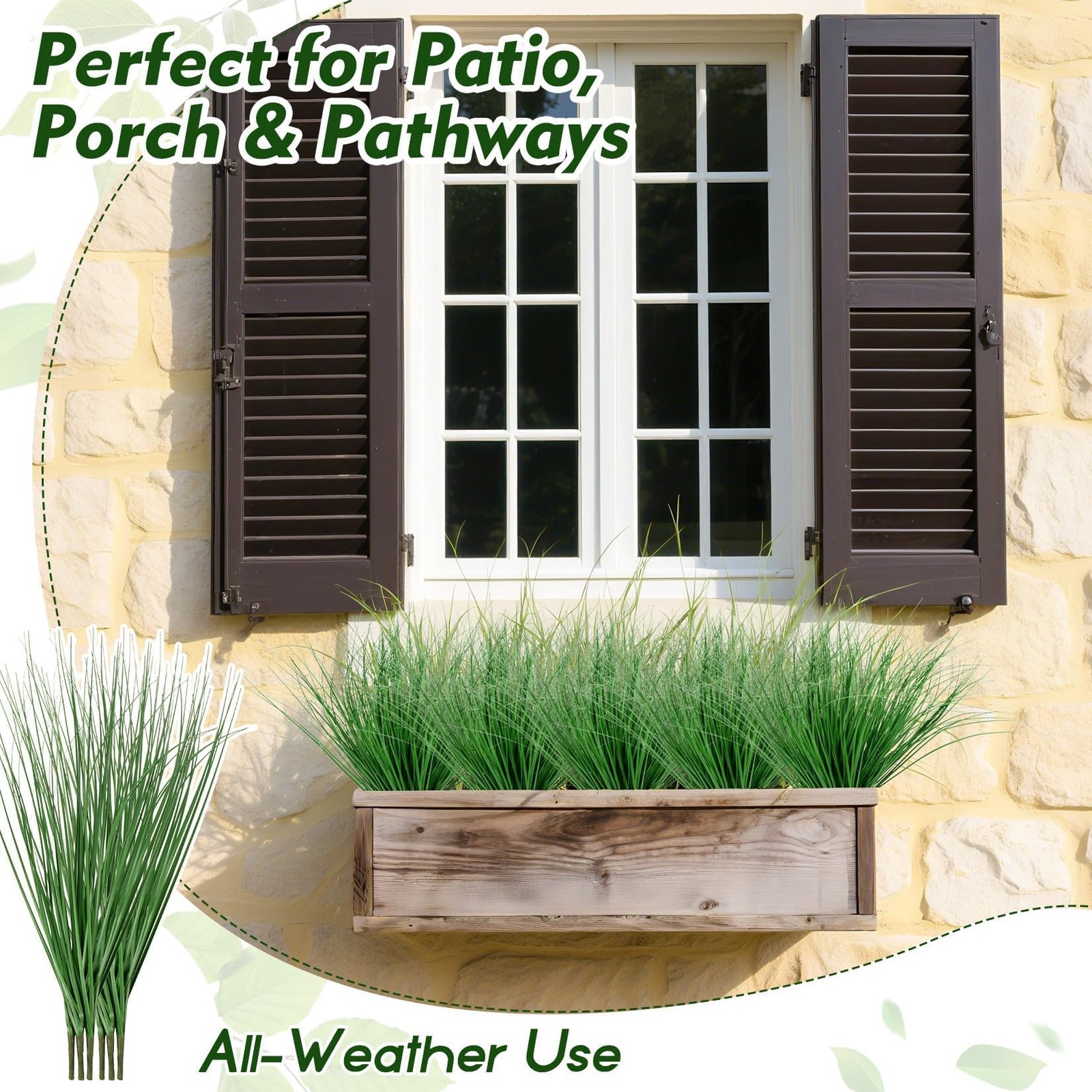 25 Pcs Artificial Wheat Grass – Fake Shrubs Wheat Grass Artificial Greenery S…