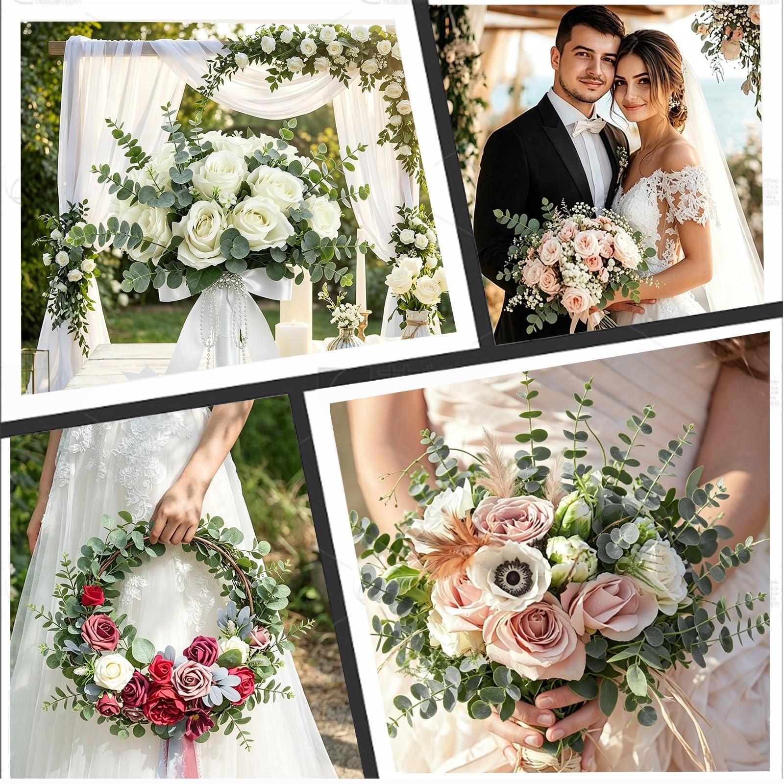 100pcs Artificial Eucalyptus Stems – Real Touch Faux Leaves for Wedding, Home De