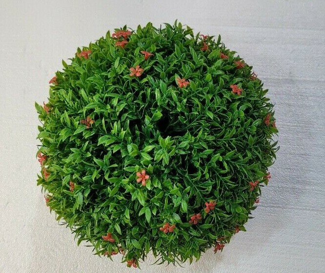 Improvements Set of 2 Artificial 13 in. floral sphere greenery with flower 28B