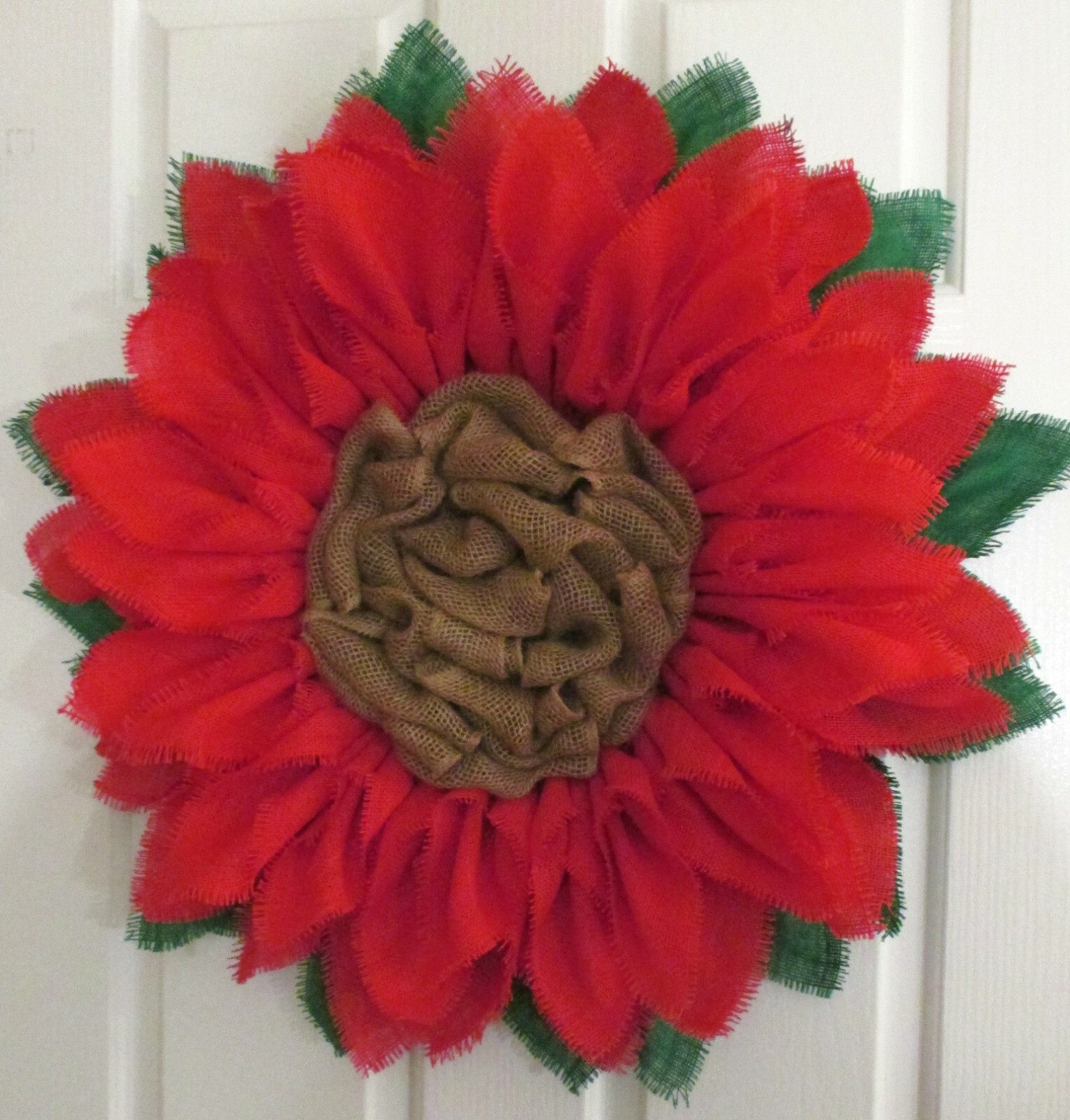 The Crafty Wineaux – Extra Thick 25″ Rich Coral Pink Burlap Sunflower Wreath