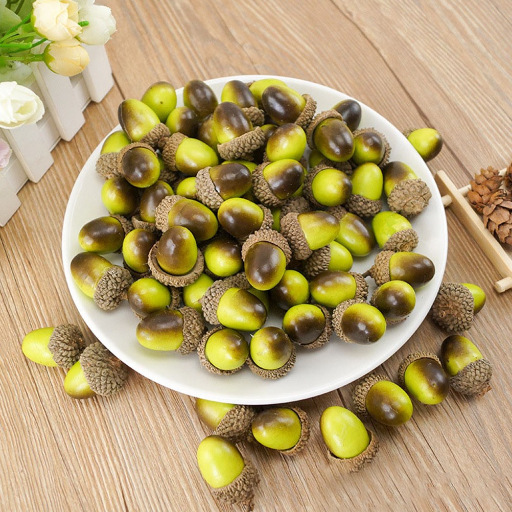 10 Pcs Simulated Wooden Acorn Christmas Decor Accessories for DIY Crafts
