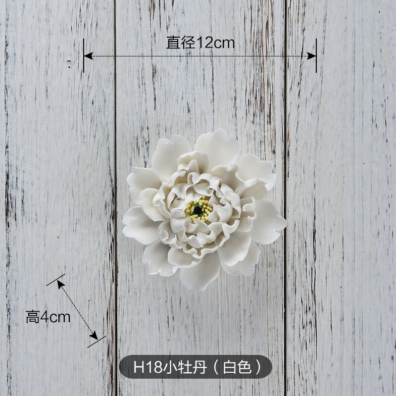 Peony Ceramic Flower Wall Decor Artificial 3D Flower Wall Study Living Room Art