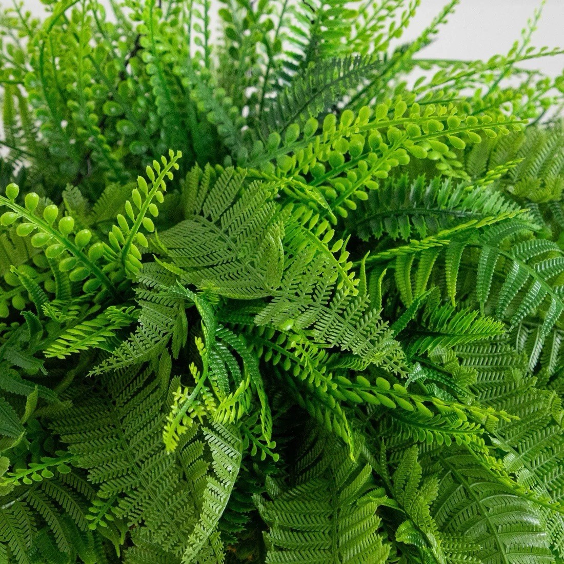 20” UV Artificial Mixed Fern Hanging Basket Indoor/Outdoor