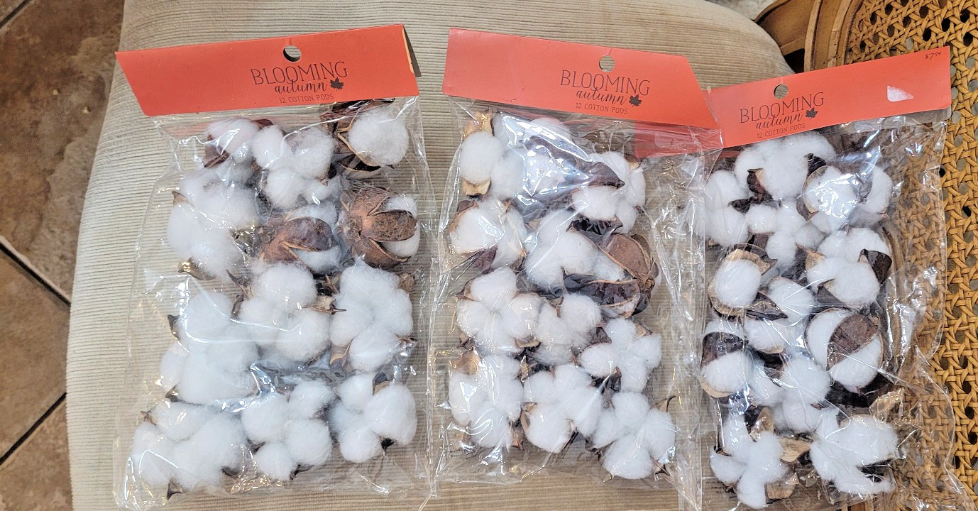 Brand New 3 bags Floral Garden Cotton Pods 12 counts per each bag