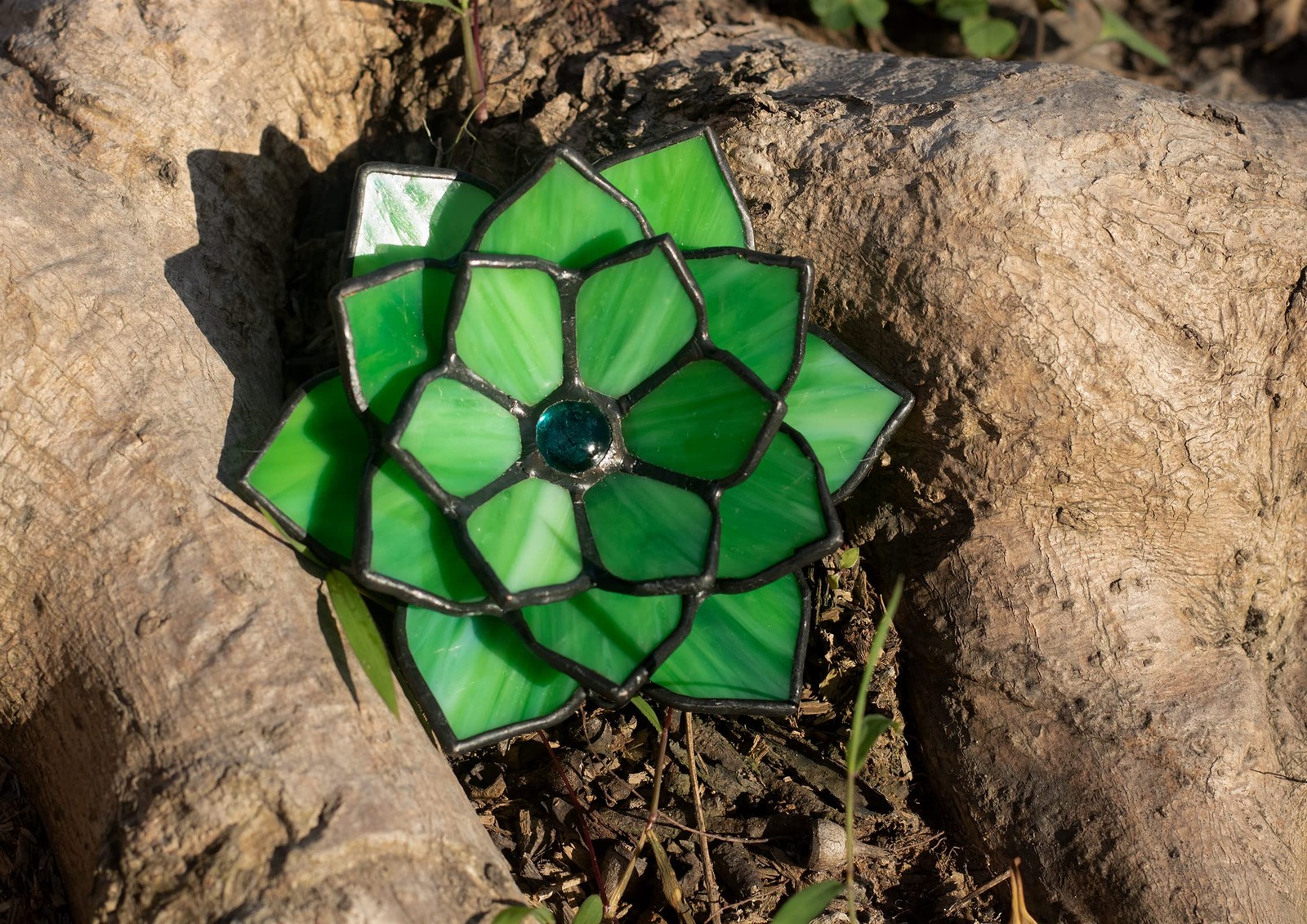 Artificial Succulent Plant, 1 pcs 3D Stained Glass Succulent Ornament, Handma…