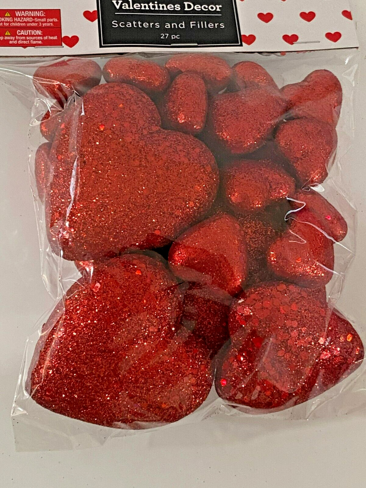 NEW 27 PC RED PUFF HEART TABLE SCATTER FILLER VALENTINE WEDDING LOVE FREE SHIP