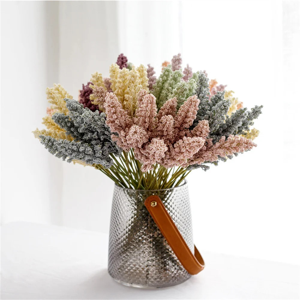 6 Pieces /Bundle PE Lavender Artificial Flower Wall Wholesale Plant Decoration B