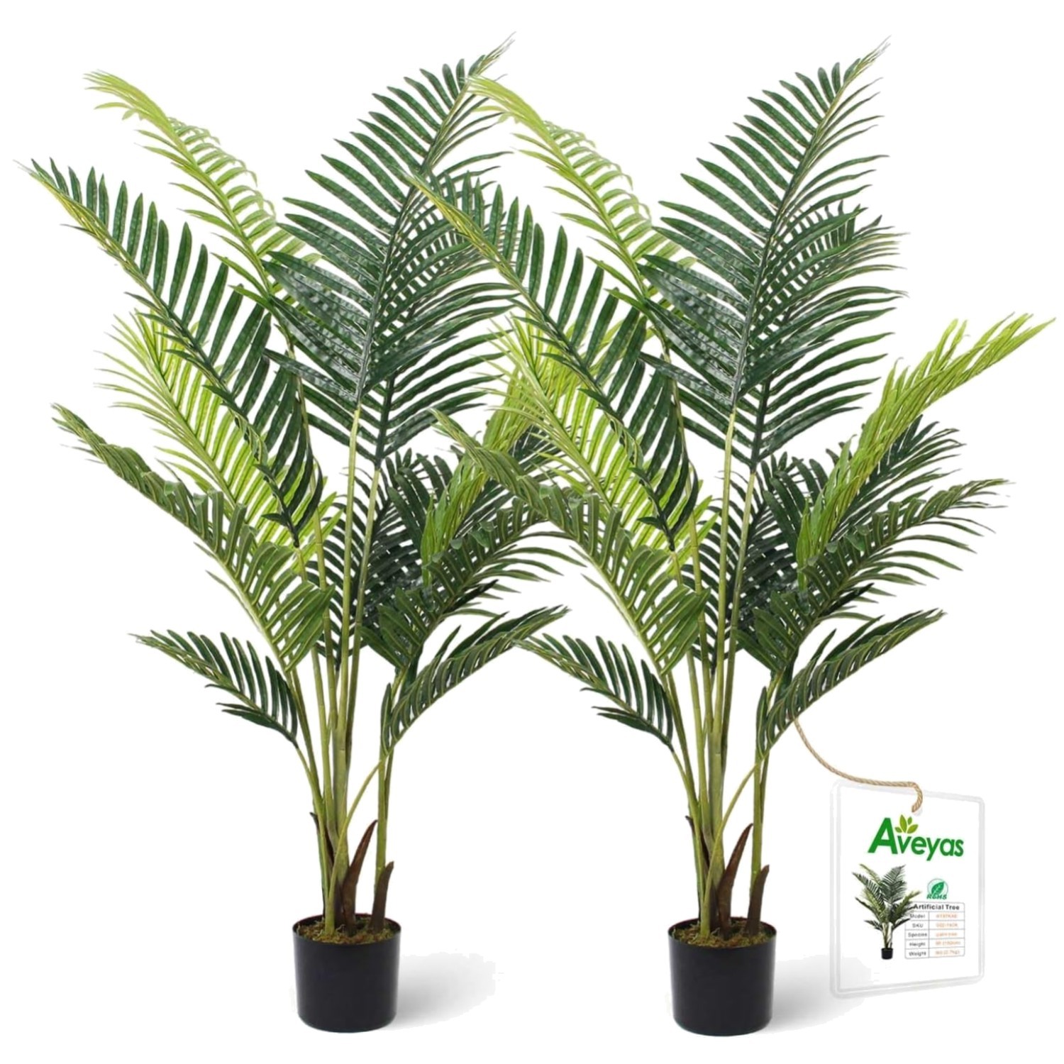 Silk Tropical Kentia Areca Trees – 2 Pack