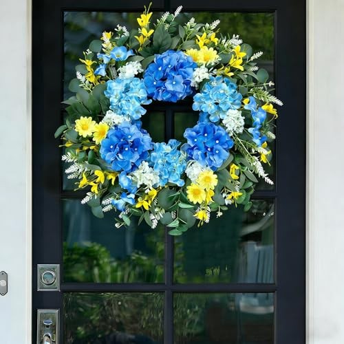 Spring Wreaths for Front Door 26 Inch Large Summer 26 Inch Hydrangea Wreath