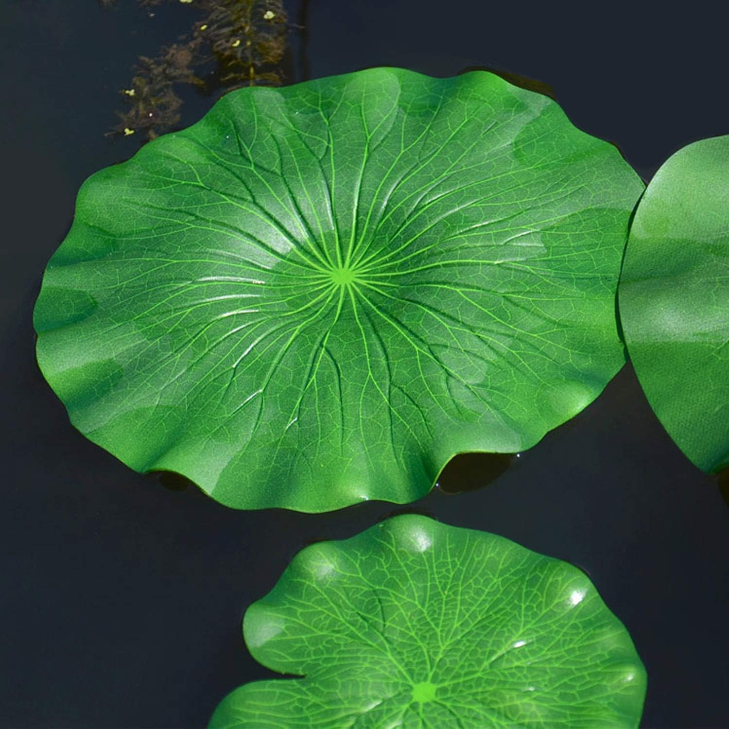 12 Pieces Realistic Lily Pads Leaves, Artificial Floating Foam Lotus Leaves
