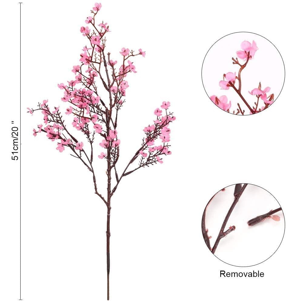 6 PCS Pink Babys Breath Artificial Flowers Real Touch Fake Gypsophila Bouquet