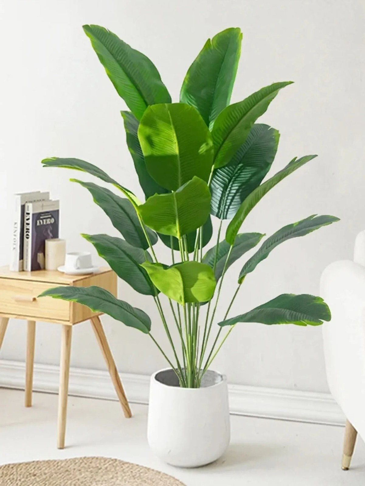 Artificial Palm Tree Large Fake Banana Plant Real Touch Leaves Home Garden Decor