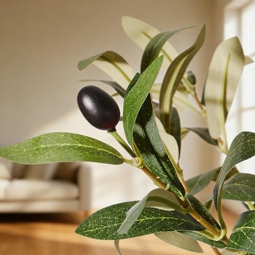 Artificial Olive Tree, 7FT Faux Olive Trees with Lifelike Olive Branches 7ft