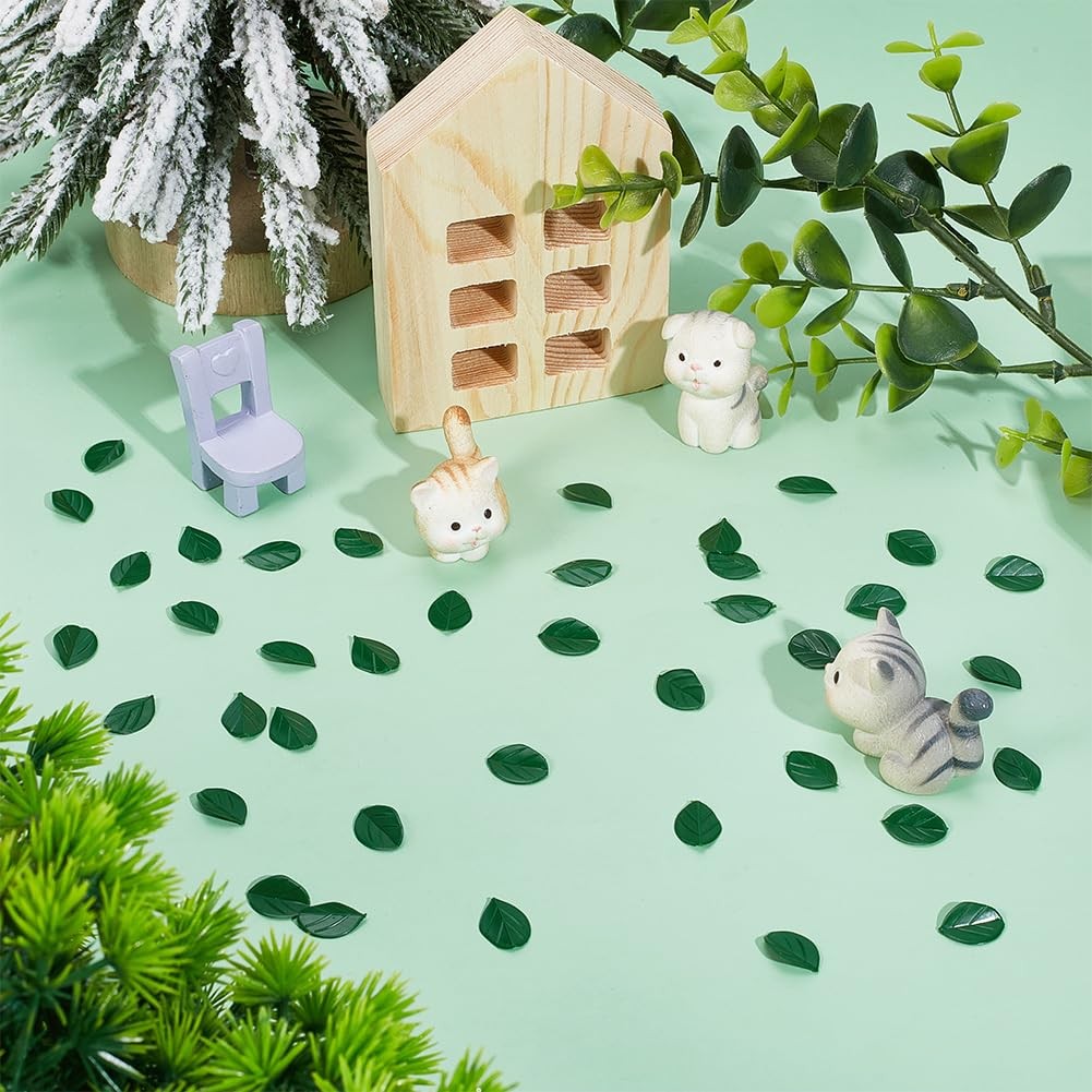 600 PCS Artificial Mint Leaf Miniature Fake Leaves Realistic Plastic Props