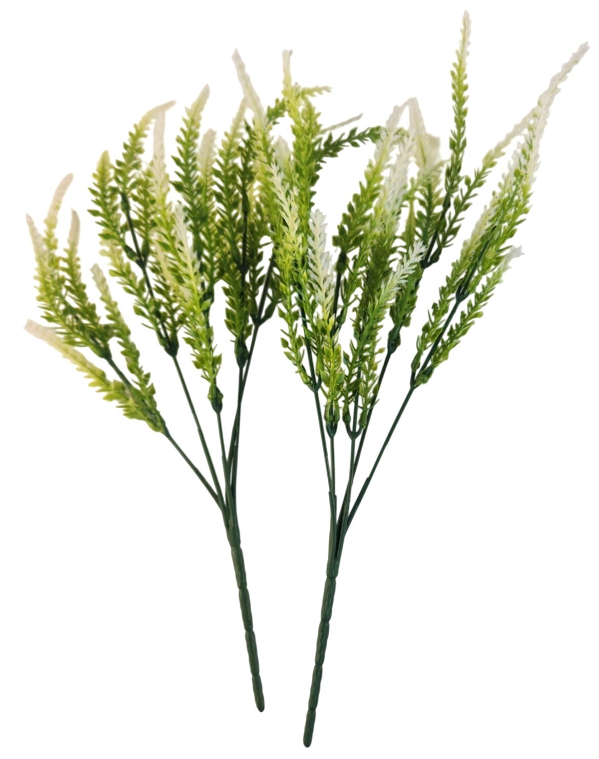 Artificial White Lavender Stems Faux Salvia Greenery Picks Farmhouse Floral Deco