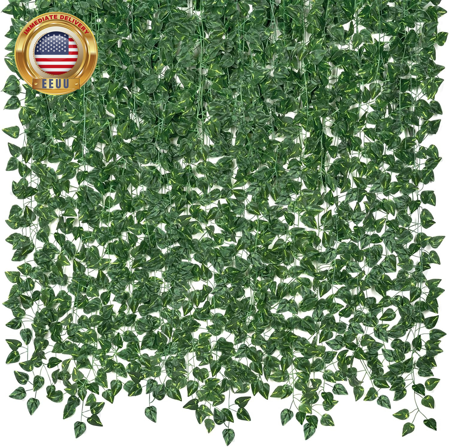 14 Pack 98Ft Artificial Ivy Garland, Fake Vines UV Resistant Greenery Leaves Fak