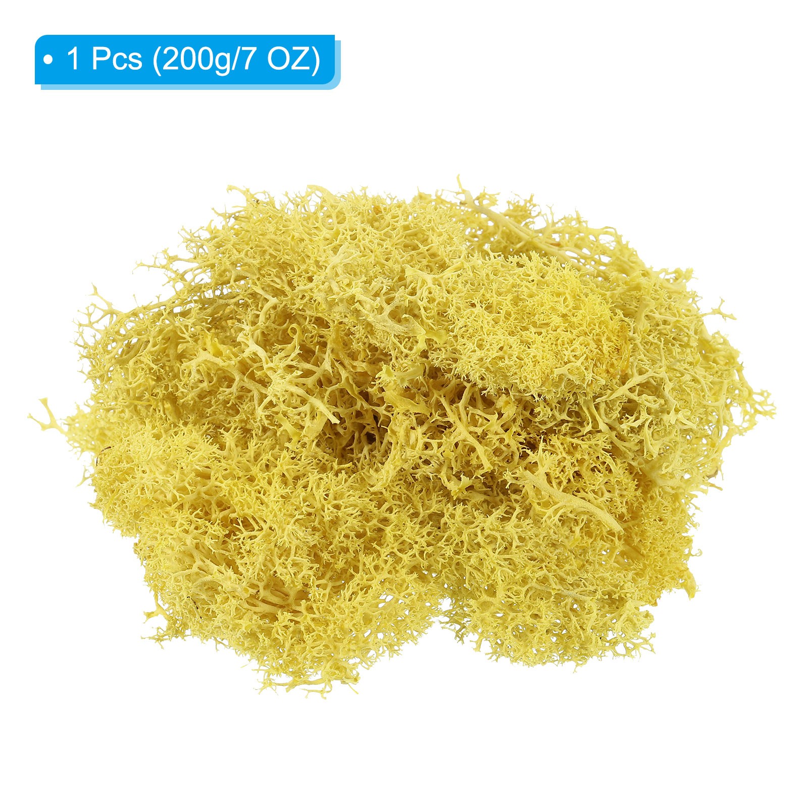7 OZ Fake Moss, Preserved Decorative Moss with Box for Potted Plants, Yellow